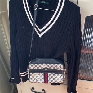 Gucci Ophidia GG Supreme Black and Cream Vintage Crossbody Bag